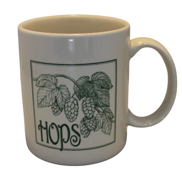 HOPS, Plant Coffee Cup/Mug White w/green Thailand Beer **RARE/HTF - Picture 1 of 8
